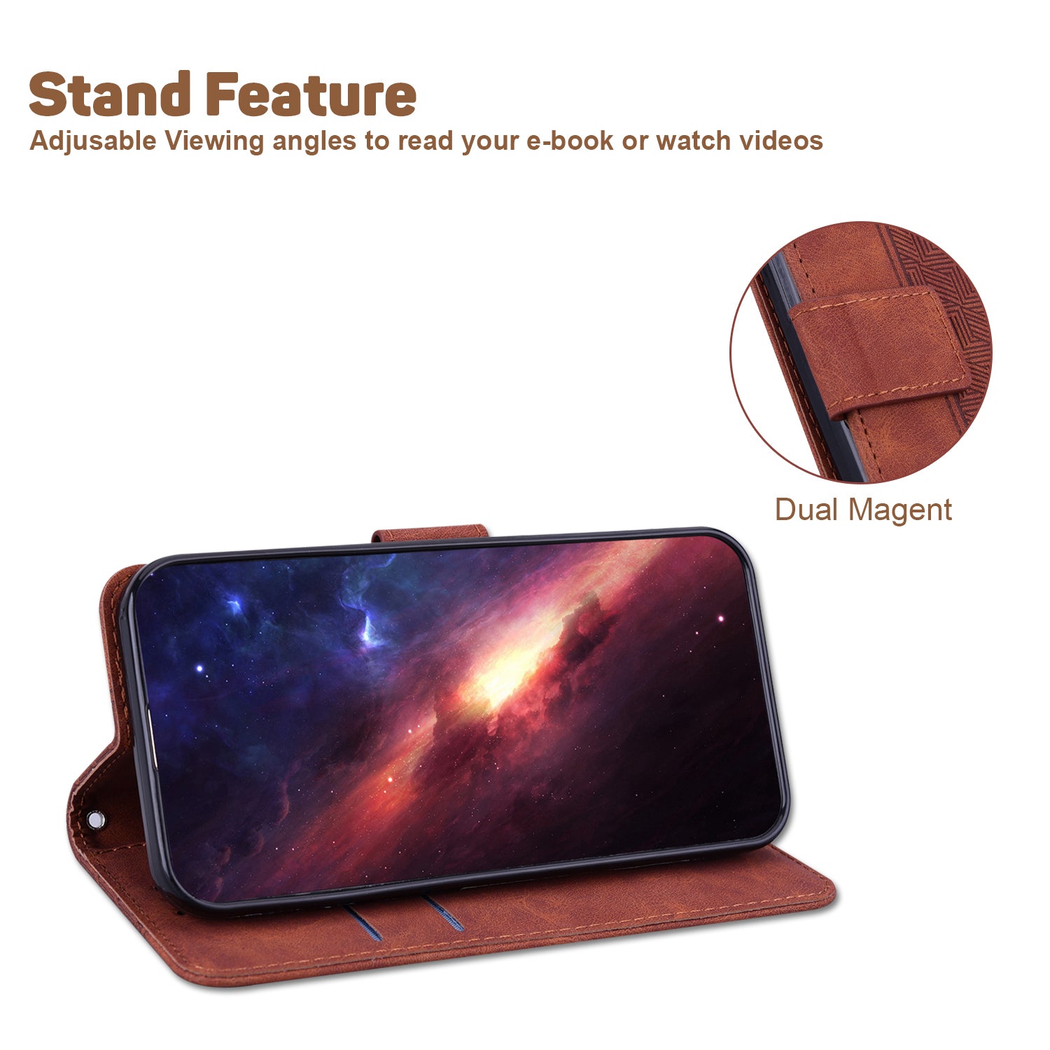 For Xiaomi Redmi Note 13 Pro+ 5G Wallet Case Geometry Pattern PU Leather Phone Cover - Brown