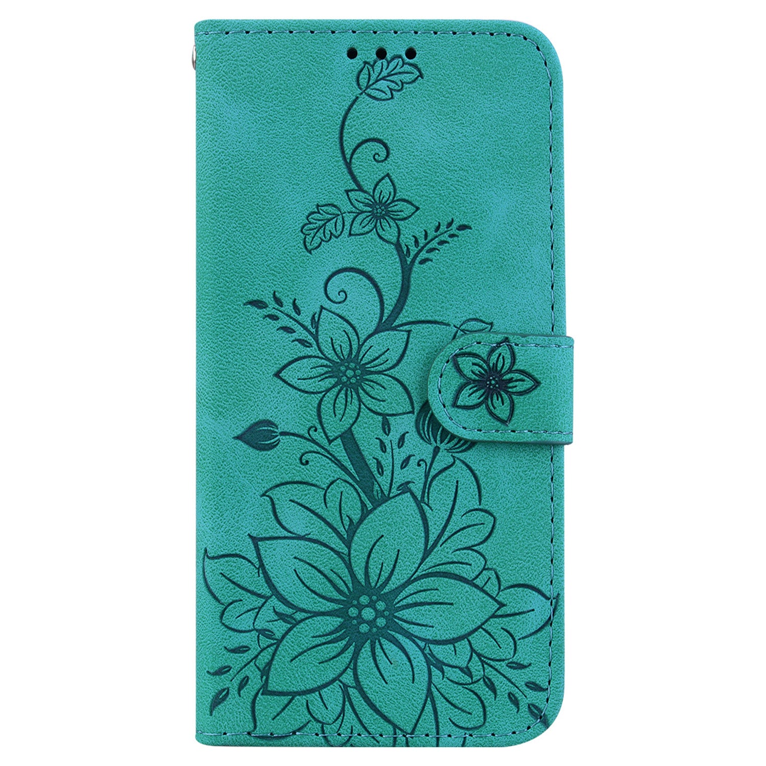 For Xiaomi Redmi Note 13 Pro+ 5G Wallet Case Flower Magnetic Leather Folio Phone Cover - Green