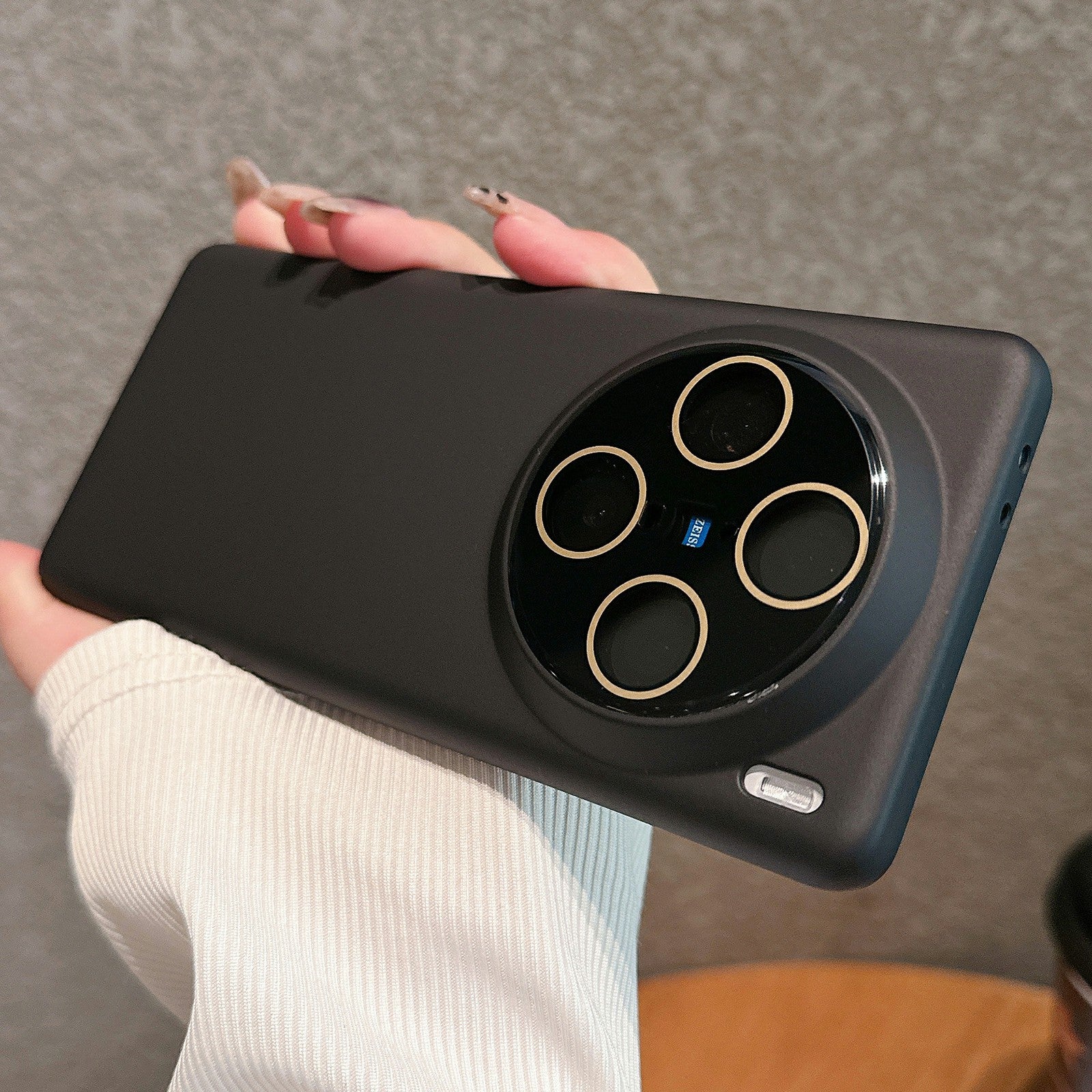 VOERO For vivo X100 Pro 5G Case Anti-Scratch Rubberized PC Cell Phone Cover - Black