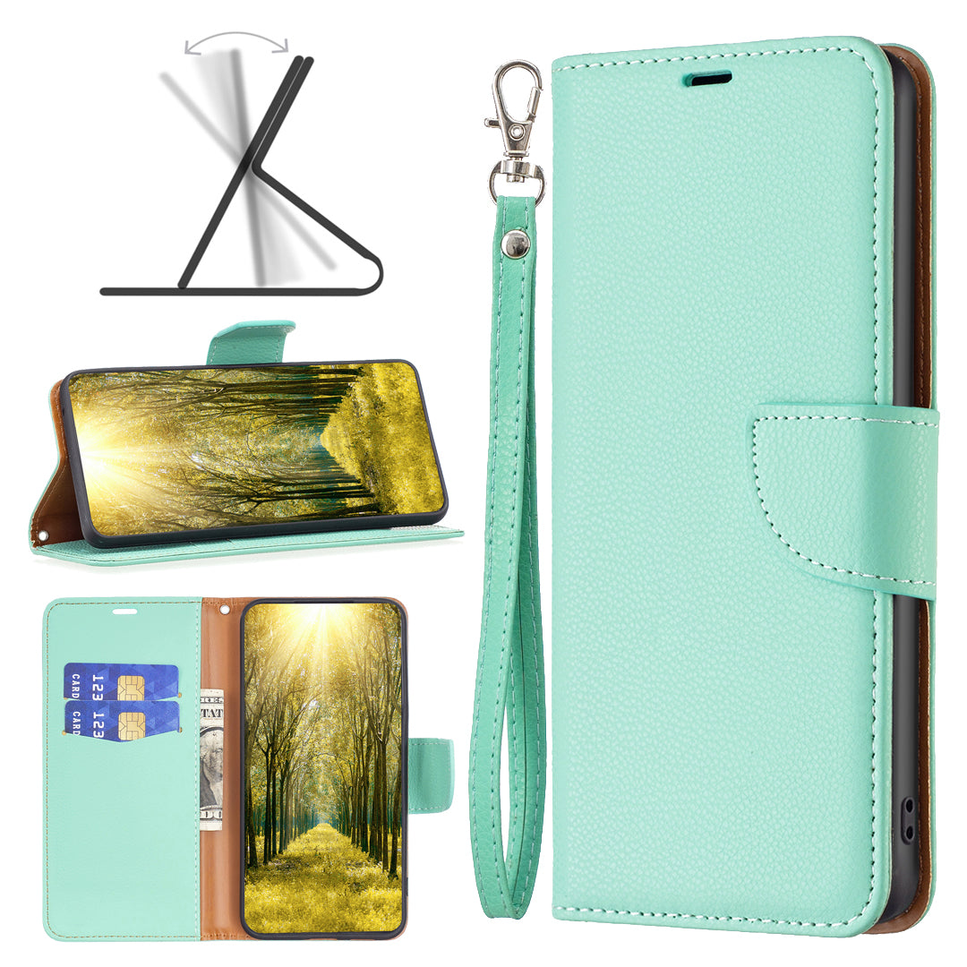 For Xiaomi Redmi Note 13 Pro+ 5G Wallet Case PU Leather Litchi Texture Flip Phone Cover - Green
