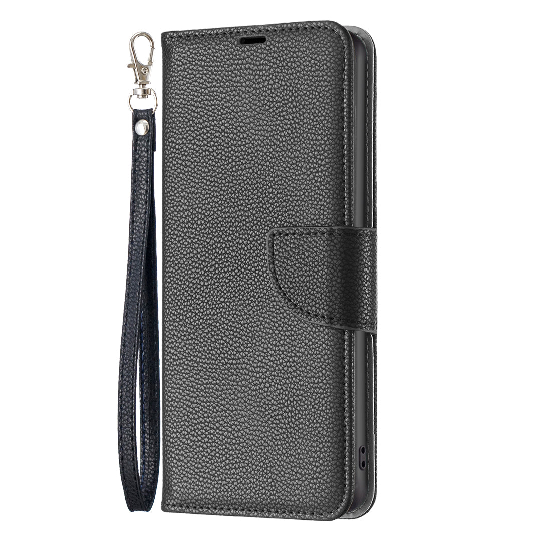 For Xiaomi Redmi Note 13 Pro+ 5G Wallet Case PU Leather Litchi Texture Flip Phone Cover - Black