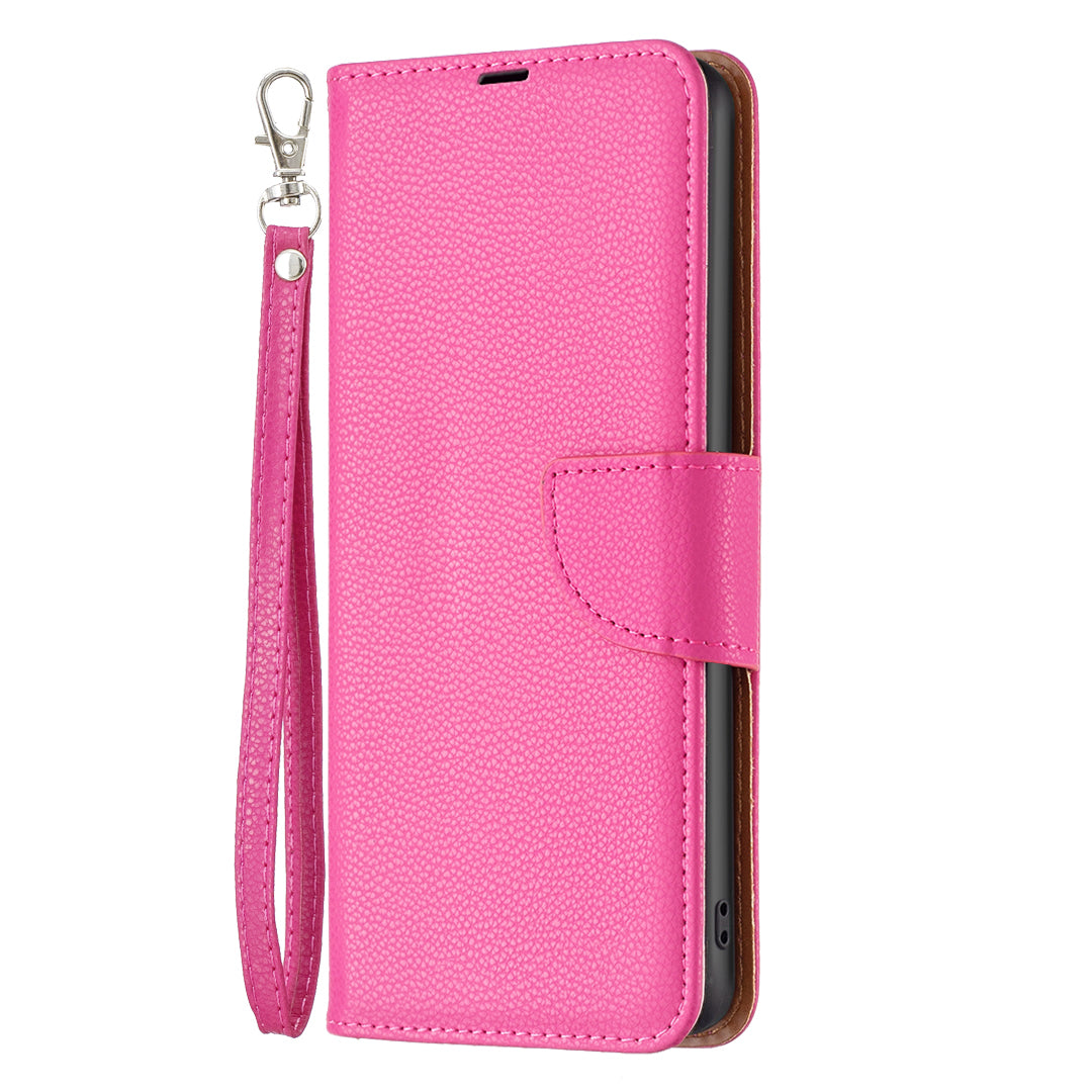 For Xiaomi Redmi Note 13 Pro+ 5G Wallet Case PU Leather Litchi Texture Flip Phone Cover - Rose