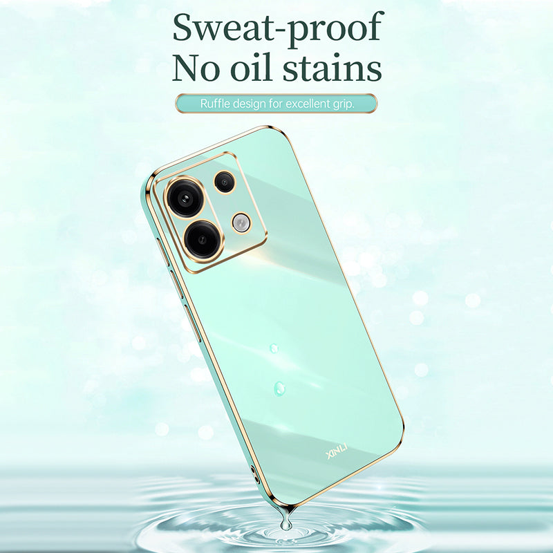 XINLI For Xiaomi Redmi Note 13 Pro 5G / Poco X6 5G Back Case Electroplating TPU Anti-scratch Phone Cover - Black