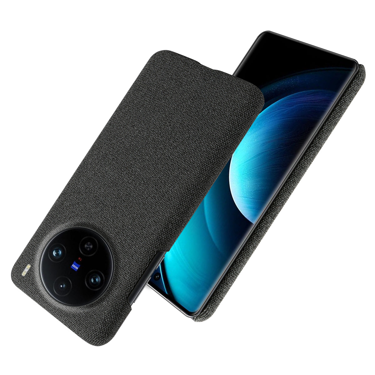 For vivo X100 Pro 5G Case PC+Cloth Shockproof Slim Phone Cover - Black