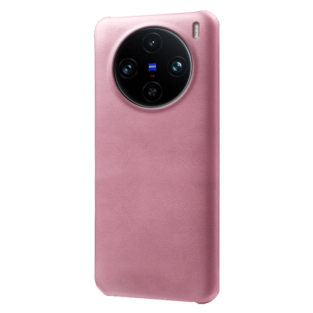 For vivo X100 Pro 5G Case Calf Texture Anti-scratch Hard Phone Cover - Rose Gold