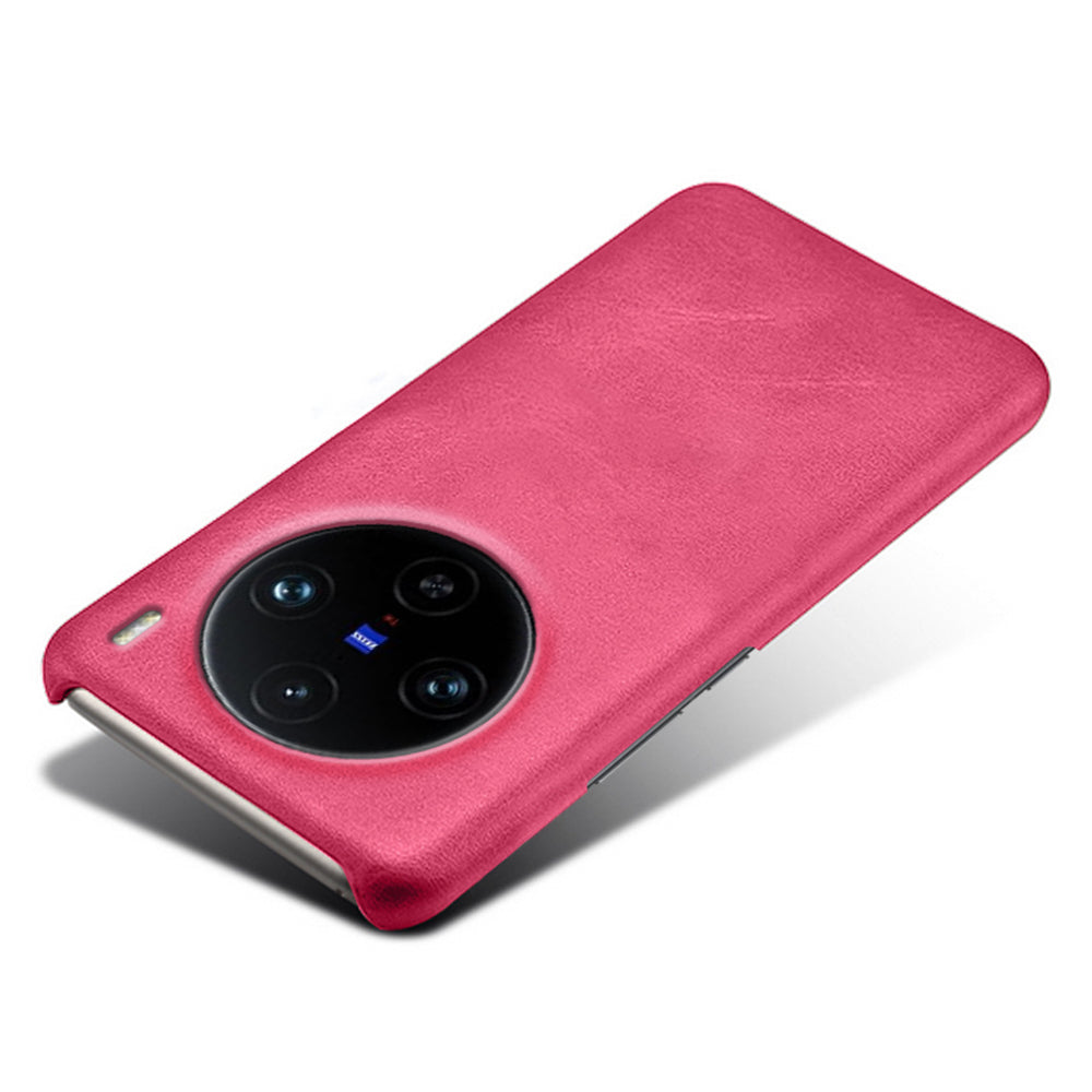 For vivo X100 Pro 5G Case Calf Texture Anti-scratch Hard Phone Cover - Rose