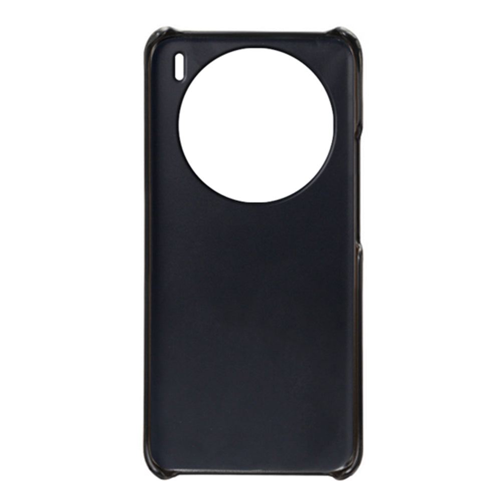 For vivo X100 5G Phone Case Leather Coated PC Cover with Dual Card Holder - Black