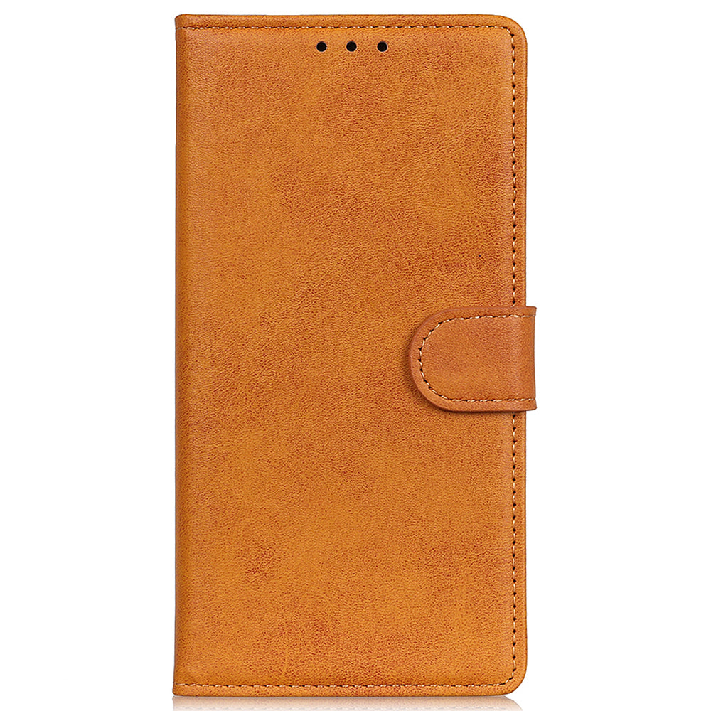 Wallet Case for Xiaomi Redmi Note 13 4G Shell Leather Cowhide Texture Phone Cover - Brown