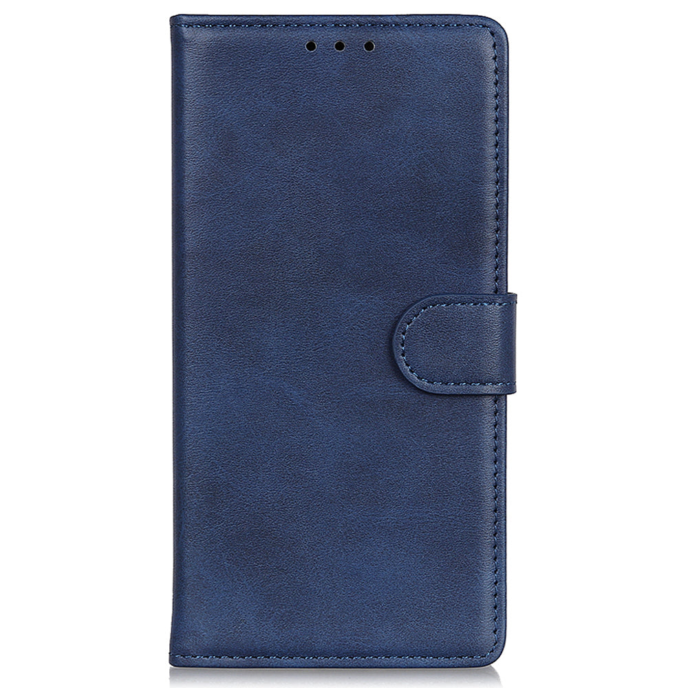 Wallet Case for Xiaomi Redmi Note 13 4G Shell Leather Cowhide Texture Phone Cover - Blue