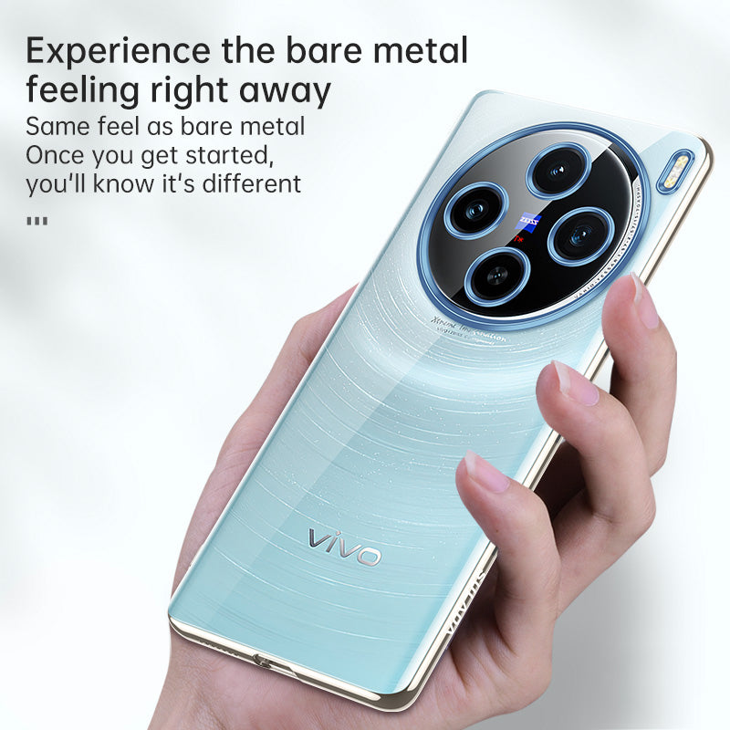 SULADA For vivo X100 5G Clear TPU Case Ultra-Thin Electroplating Phone Cover - Silver