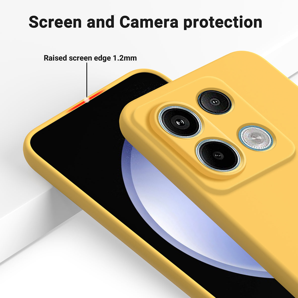 For Xiaomi Poco X6 5G / Redmi Note 13 Pro 5G Case with Strap Liquid Silicone Phone Back Cover - Yellow