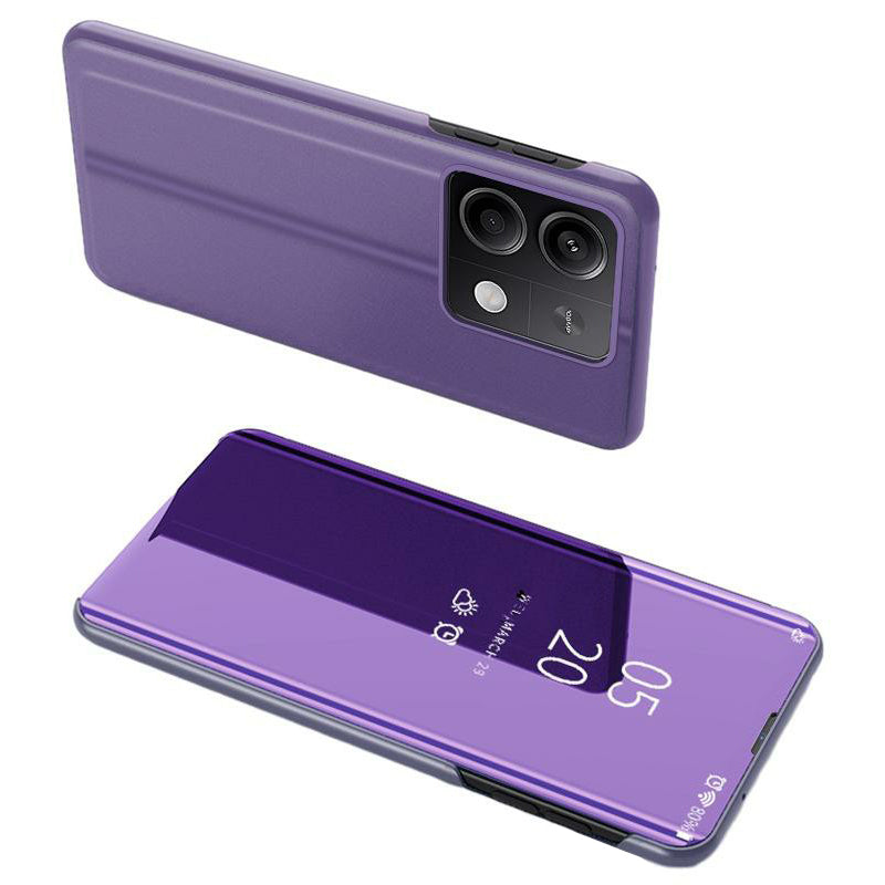 For Xiaomi Redmi Note 13 Pro 5G / Poco X6 5G Phone Case Shockproof Stand Cover with View Window Design - Purple  /  Blue