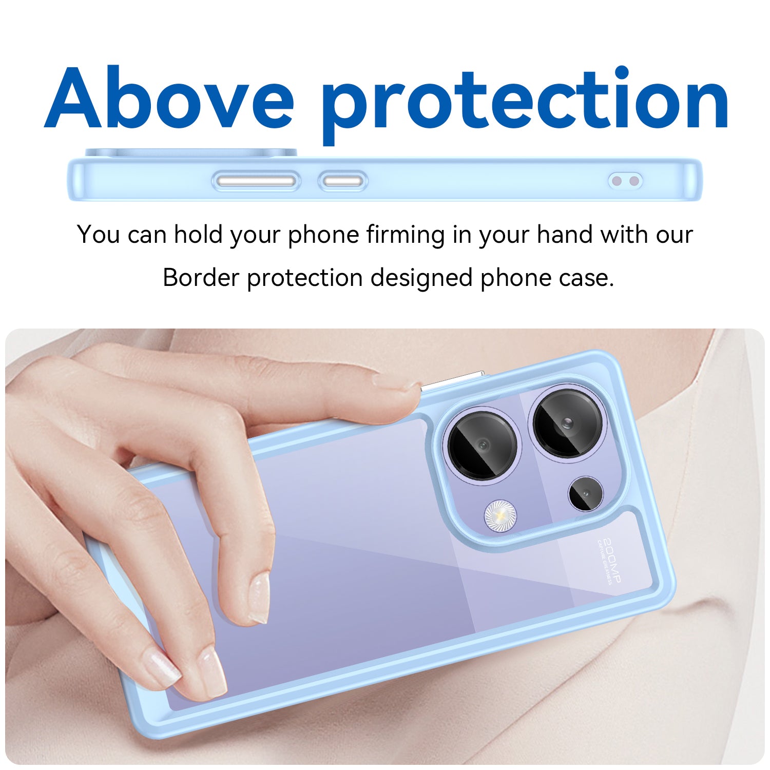 For Xiaomi Redmi Note 13 Pro 4G / Poco M6 Pro 4G Case TPU+Acrylic Clear Phone Cover - Blue