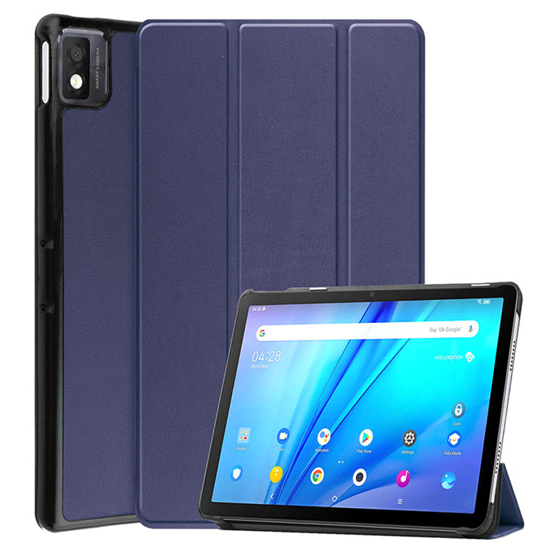 Tri-fold Stand Tablet Case for TCL NxtPaper 10s , PU Leather Cover with Auto Sleep / Wake - Dark Blue