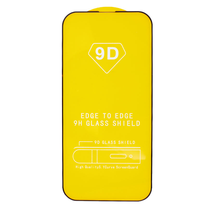 Uniqkart for iPhone 15 Pro Tempered Glass Screen Protector Full Coverage HD Clear Side Glue 9D Film