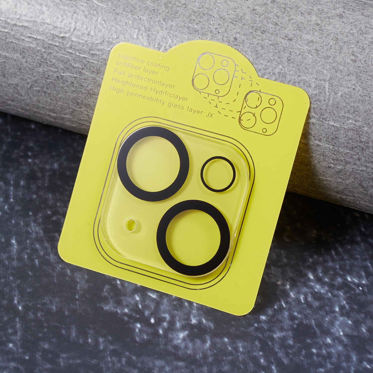 Uniqkart for iPhone 15 Plus Tempered Glass Camera Lens Protector Ultra Clear Anti-scratch Phone Lens Film - Black