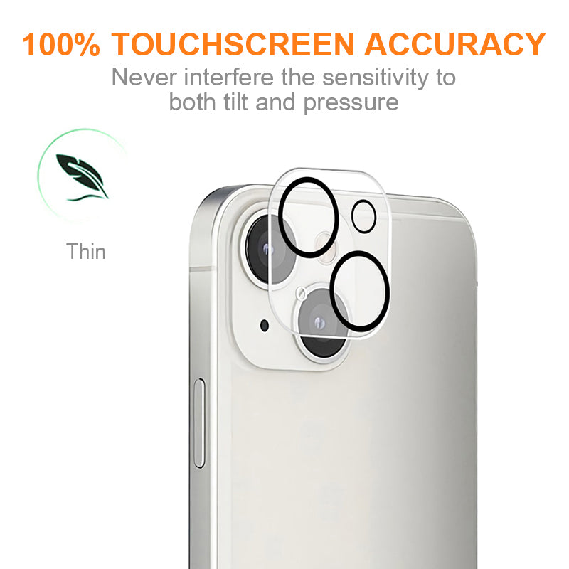 For iPhone 15 Plus Tempered Glass Lens Protector Silk Printing HD Rear Lens Film with Night Circle