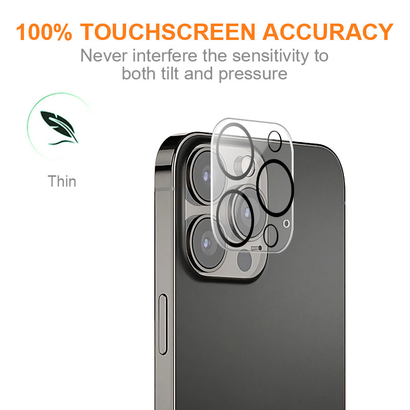 For iPhone 15 Pro Max Tempered Glass Lens Protector Silk Printing Phone Lens Film with Night Circle
