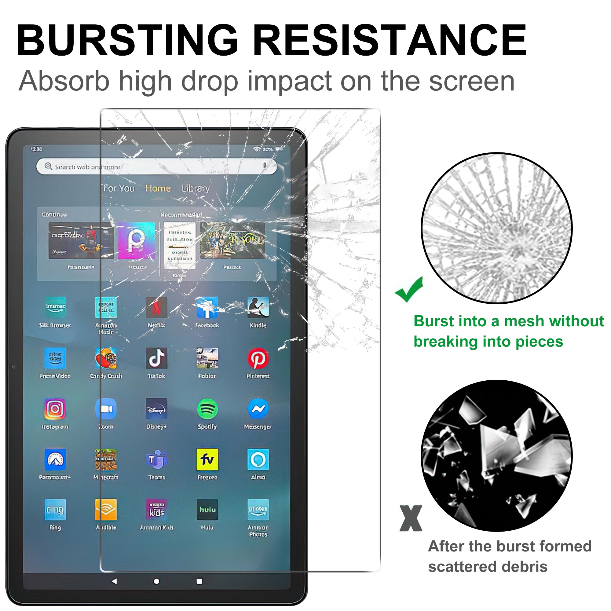 Tempered Glass Screen Protector for Amazon Fire Max 11 , Full Cover Arc Edge HD Clear Tablet Screen Film