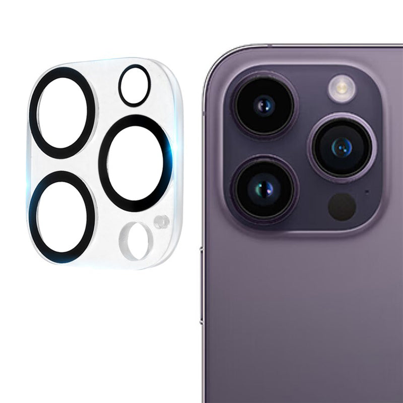 Camera Lens Protector for iPhone 15 Pro / 15 Pro Max , Silk Printing Tempered Glass Rear Camera Lens Cover Film