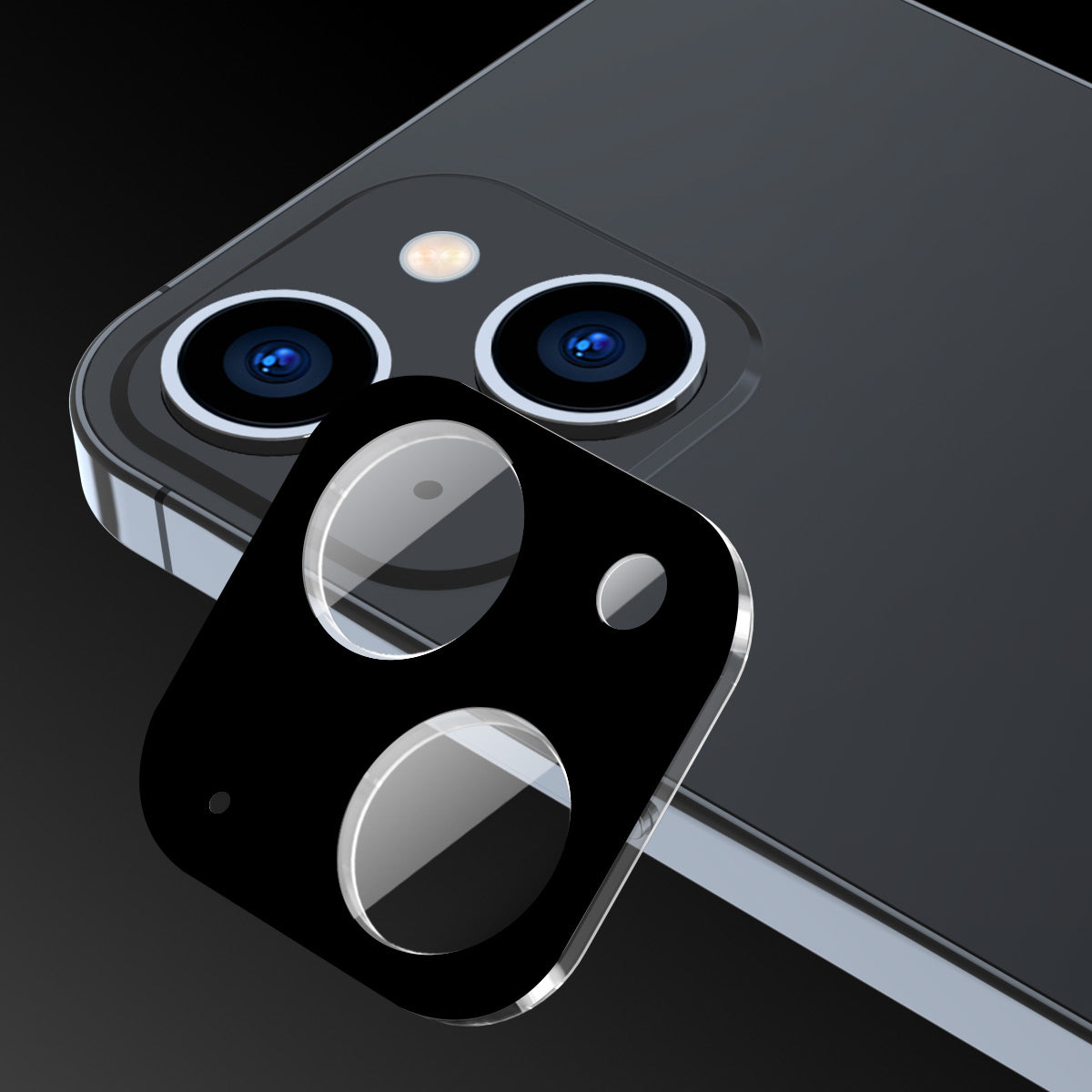 Uniqkart For iPhone 15 / 15 Plus Tempered Glass Camera Lens Protector Full Cover Silk Printing Lens Film