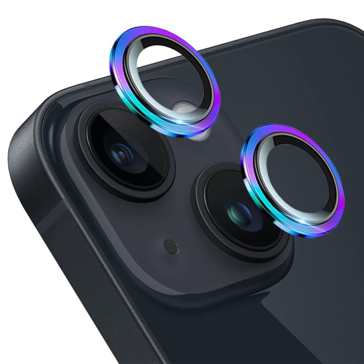Uniqkart 1 Set For iPhone 15 / 15 Plus Camera Lens Protector Tempered Glass+Aluminum Alloy AR HD Clear Lens Film - Multi-color