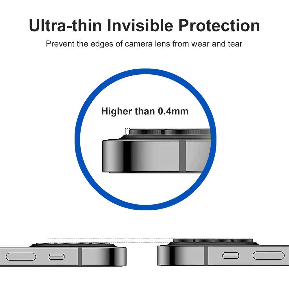 Uniqkart For iPhone 15 / 15 Plus 1 Set Camera Lens Protector Tempered Glass + Aluminum Alloy Ring Rear Lens Film - Blue