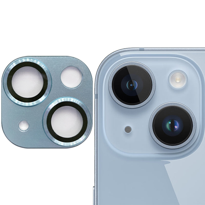 Uniqkart For iPhone 15 / 15 Plus Tempered Glass Camera Lens Protector Matte Phone Rear Lens Film - Blue