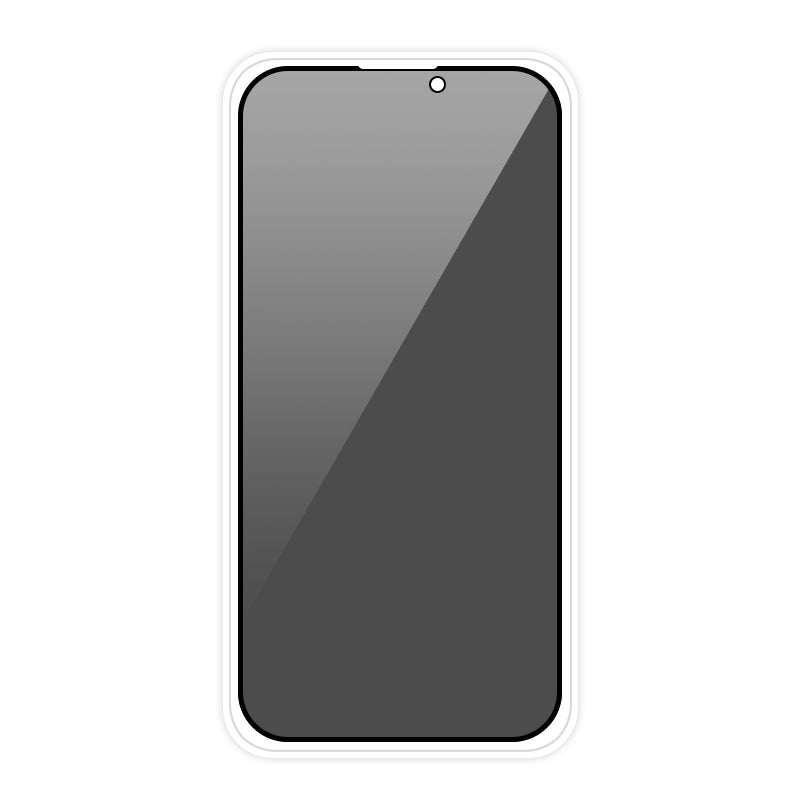 Uniqkart For iPhone 15 Full Cover High Aluminium-silicon Glass Film Silk Printing Black Edge Anti-spy Screen Protector