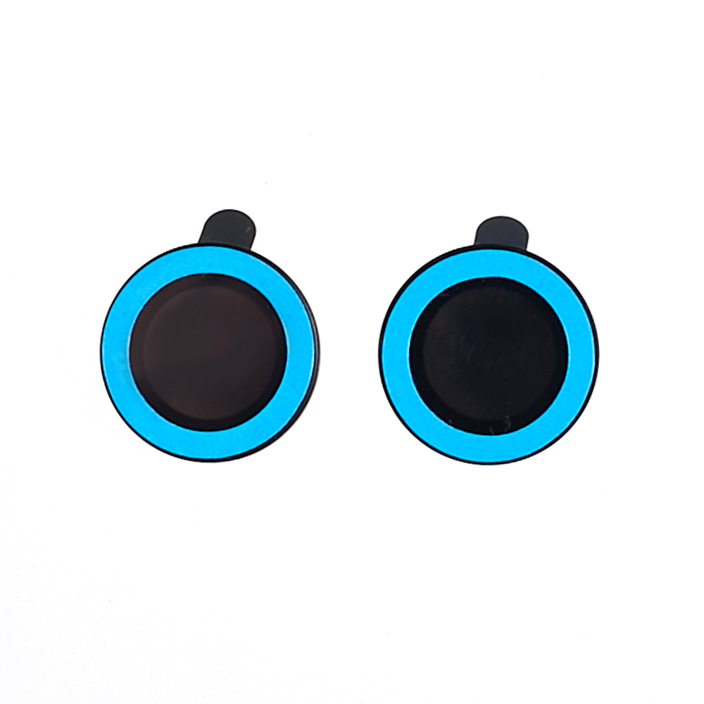 Uniqkart for iPhone 15 / 15 Plus Camera Lens Protector Set Luminous Ring Tempered Glass Back Lens Film - Blue