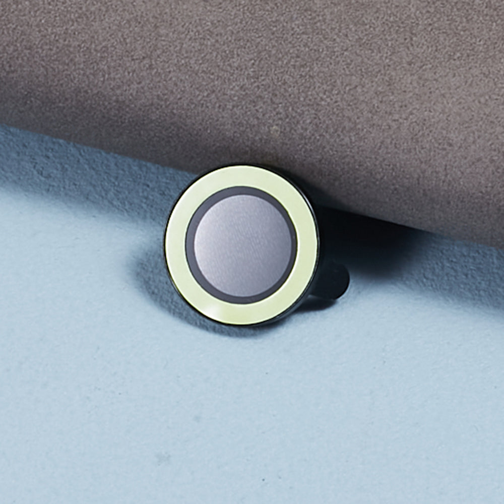 Uniqkart for iPhone 15 / 15 Plus Camera Lens Protector Set Luminous Ring Tempered Glass Back Lens Film - Light Green