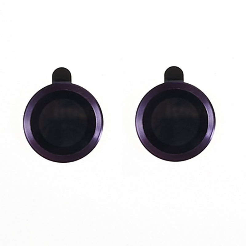 Uniqkart for iPhone 15 / 15 Plus Camera Lens Protector Set Electroplating Ring HD Tempered Glass Lens Film - Dark Purple