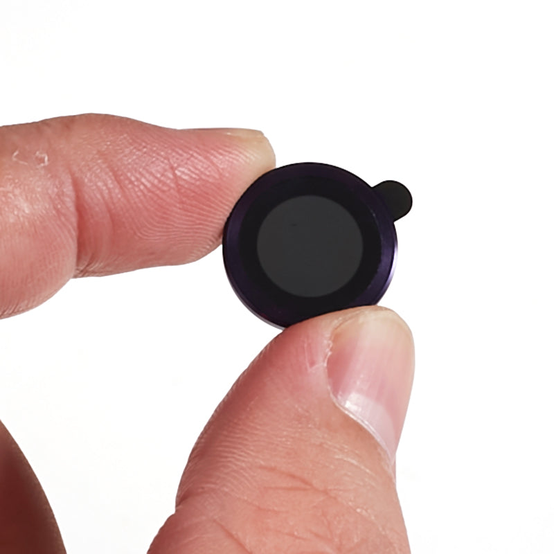 Uniqkart for iPhone 15 / 15 Plus Camera Lens Protector Set Electroplating Ring HD Tempered Glass Lens Film - Dark Purple
