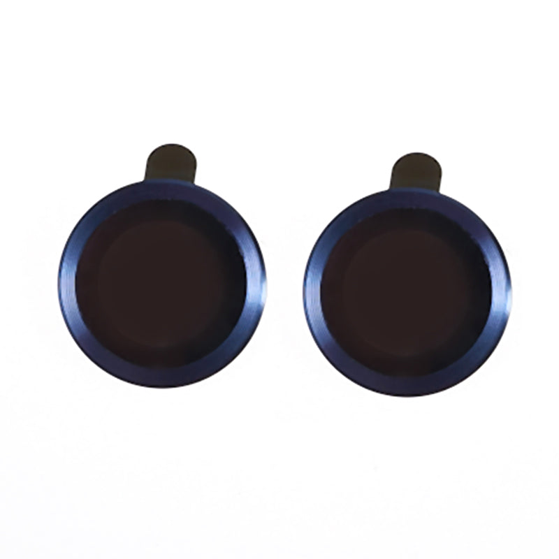 Uniqkart for iPhone 15 / 15 Plus Camera Lens Protector Set Electroplating Ring HD Tempered Glass Lens Film - Dark Blue