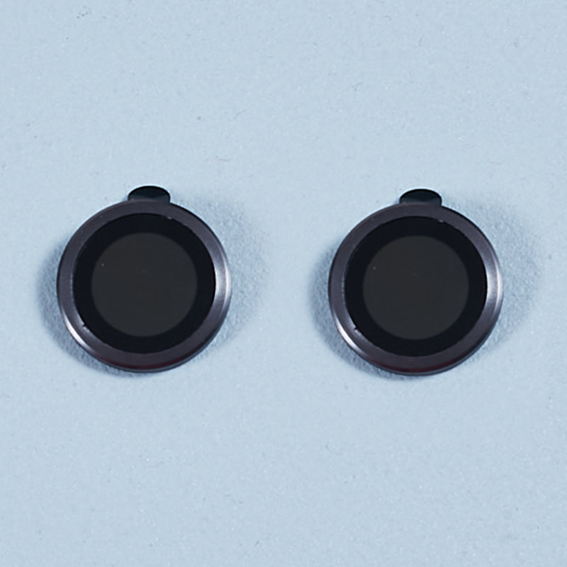 Uniqkart for iPhone 15 / 15 Plus Camera Lens Protector Set Electroplating Ring HD Tempered Glass Lens Film - Dark Grey