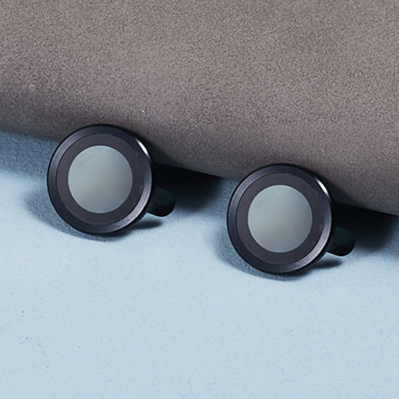 Uniqkart for iPhone 15 / 15 Plus Camera Lens Protector Set Electroplating Ring HD Tempered Glass Lens Film - Black
