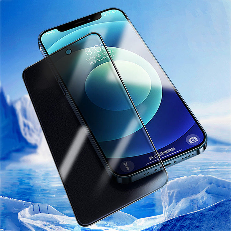 Uniqkart For iPhone 14 Pro Max / 15 Plus Anti-spy Full Screen Protector 2.5D Silk Printing Full Glue Tempered Glass Film