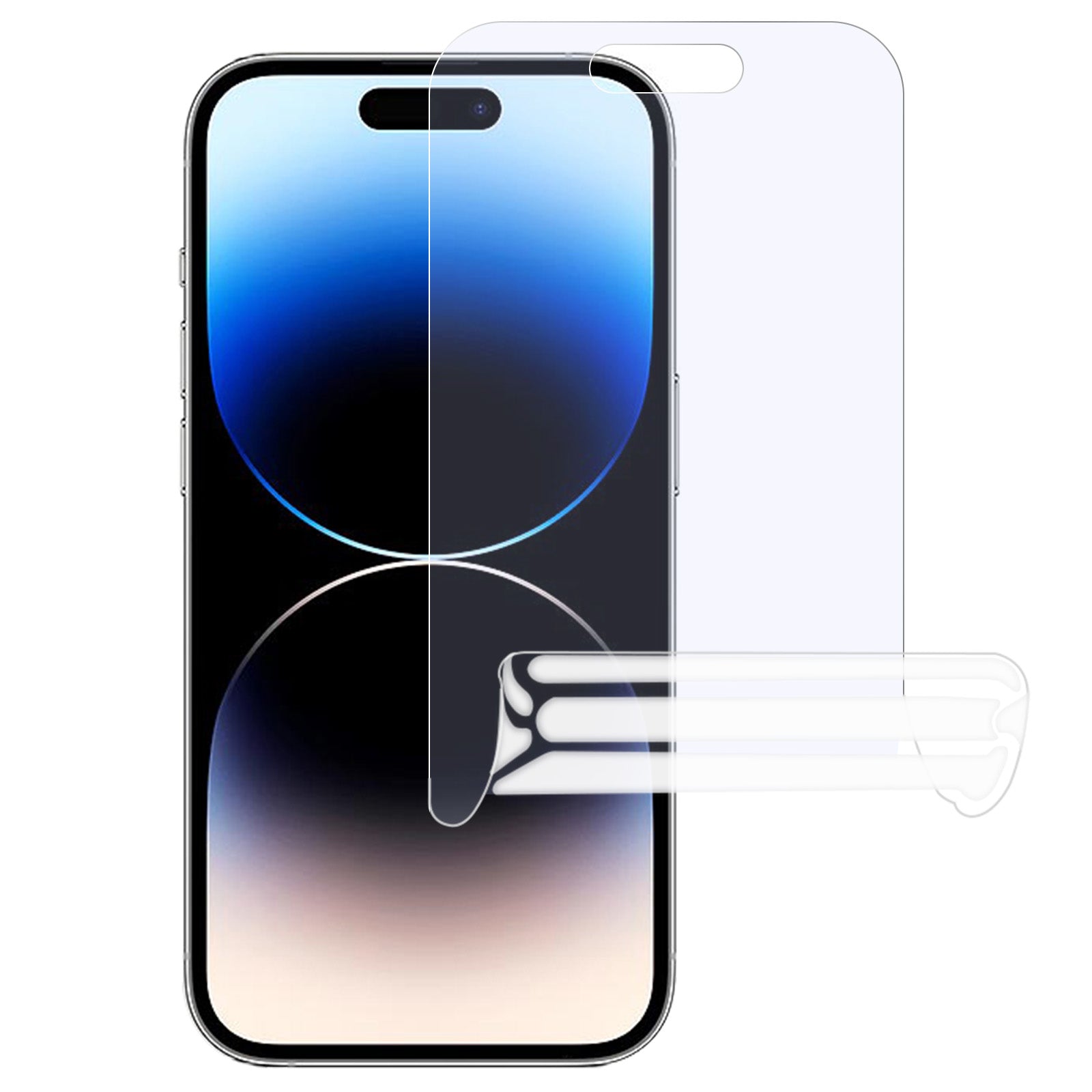 Uniqkart for iPhone 15 / 15 Pro Anti-blue-ray TPU Screen Protector Full Cover Fingerprint-free Phone Screen Film