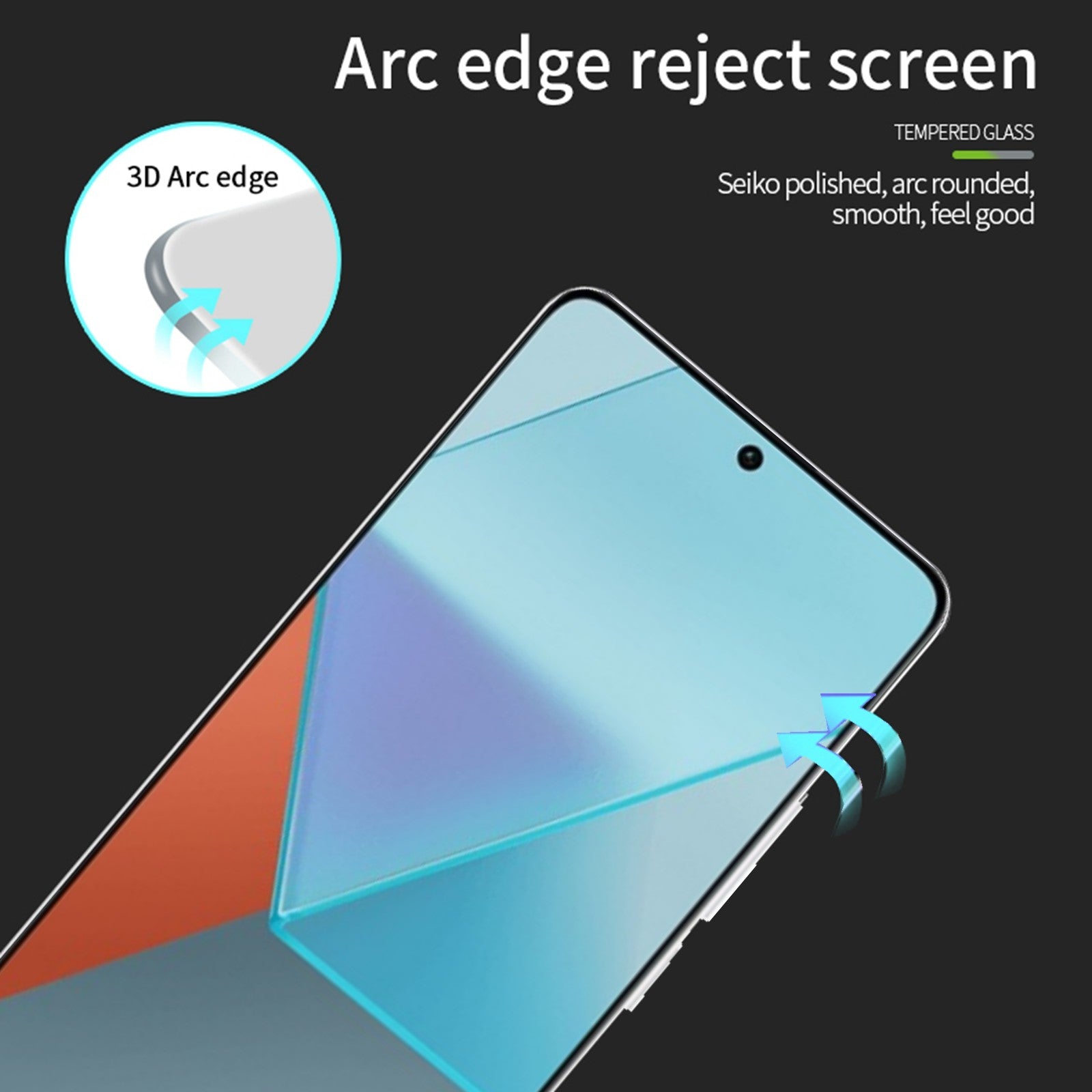 MOFI JK 3D Tempered Glass Film-1 for Xiaomi Redmi Note 13 5G / Note 13 Pro 5G Curved Screen Protector