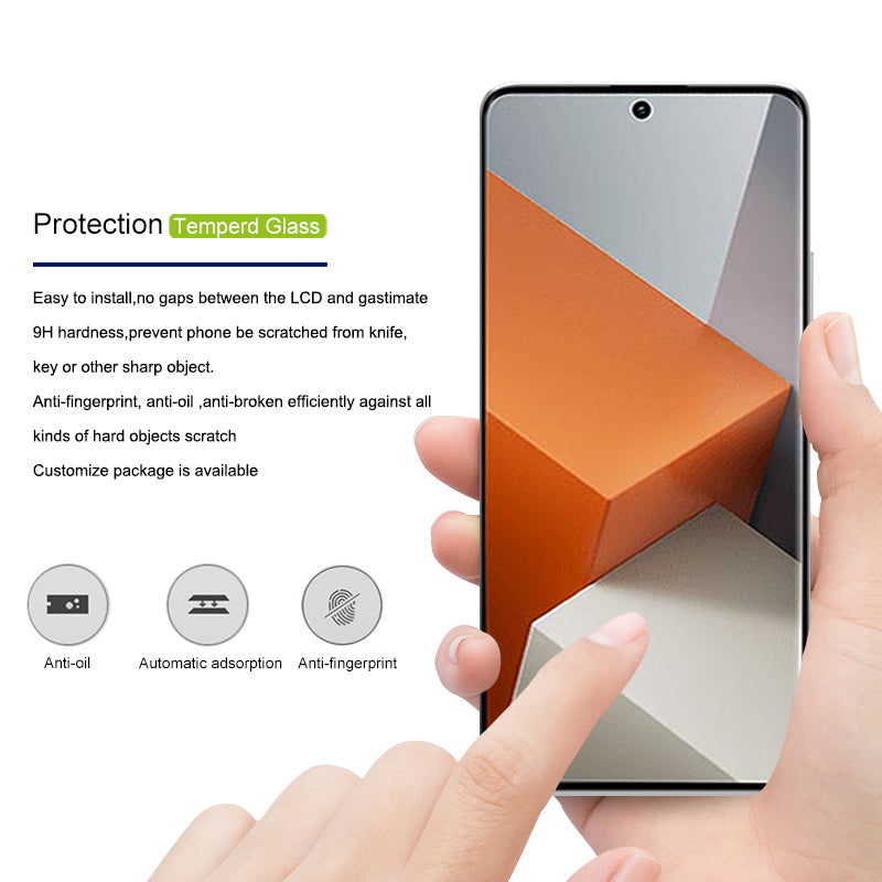 MOCOLO For Xiaomi Redmi Note 13 Pro+ Full Screen Protector Full Glue Tempered Glass Film - Black