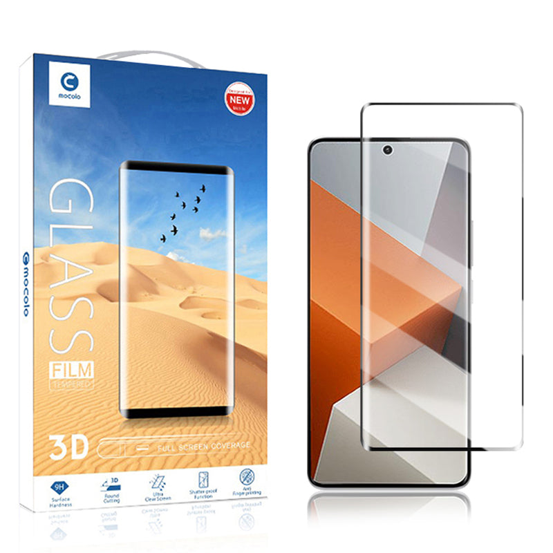 MOCOLO For Xiaomi Redmi Note 13 Pro+ Full Screen Protector Full Glue Tempered Glass Film - Black