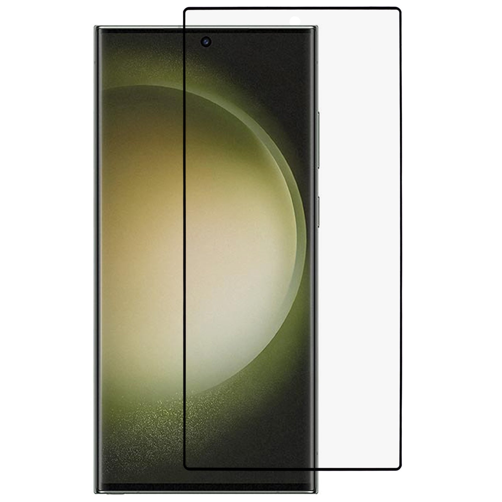 For Samsung Galaxy S24 Ultra Silk Printing Screen Protector Tempered Glass Side Glue Film Fingerprint Unlock