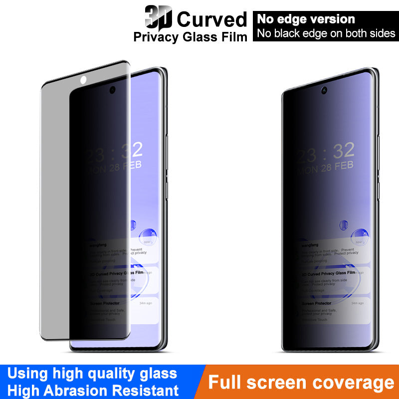 IMAK For vivo X100 5G / X100 Pro 5G Screen Protector 3D Curved Privacy Tempered Glass Film