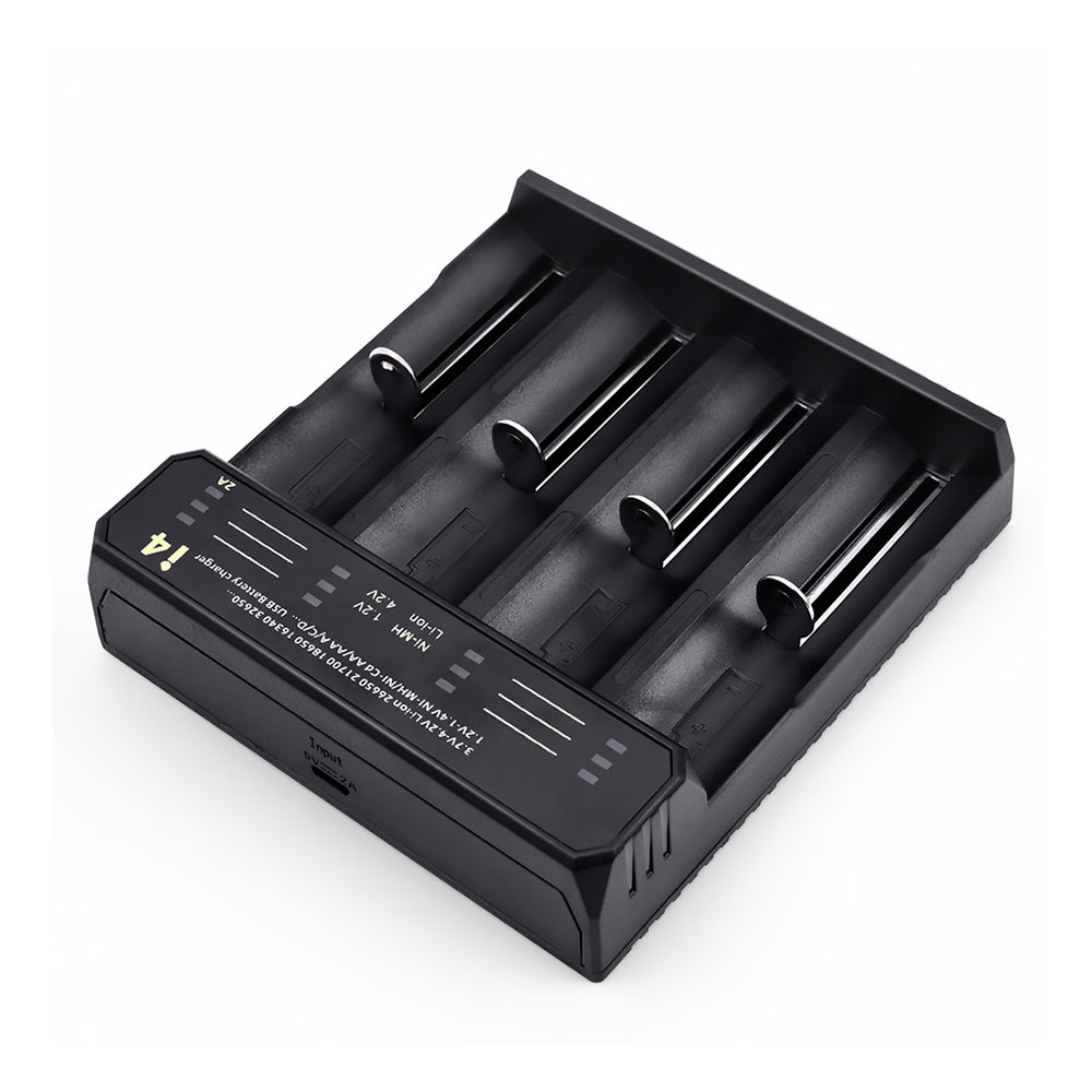 ESSAGER ECDQ-I401 4 Slots USB Battery Smart Charger for 18350/18500/18490 AA AAA Li-ion/ Ni-MH / Ni-CD Battery