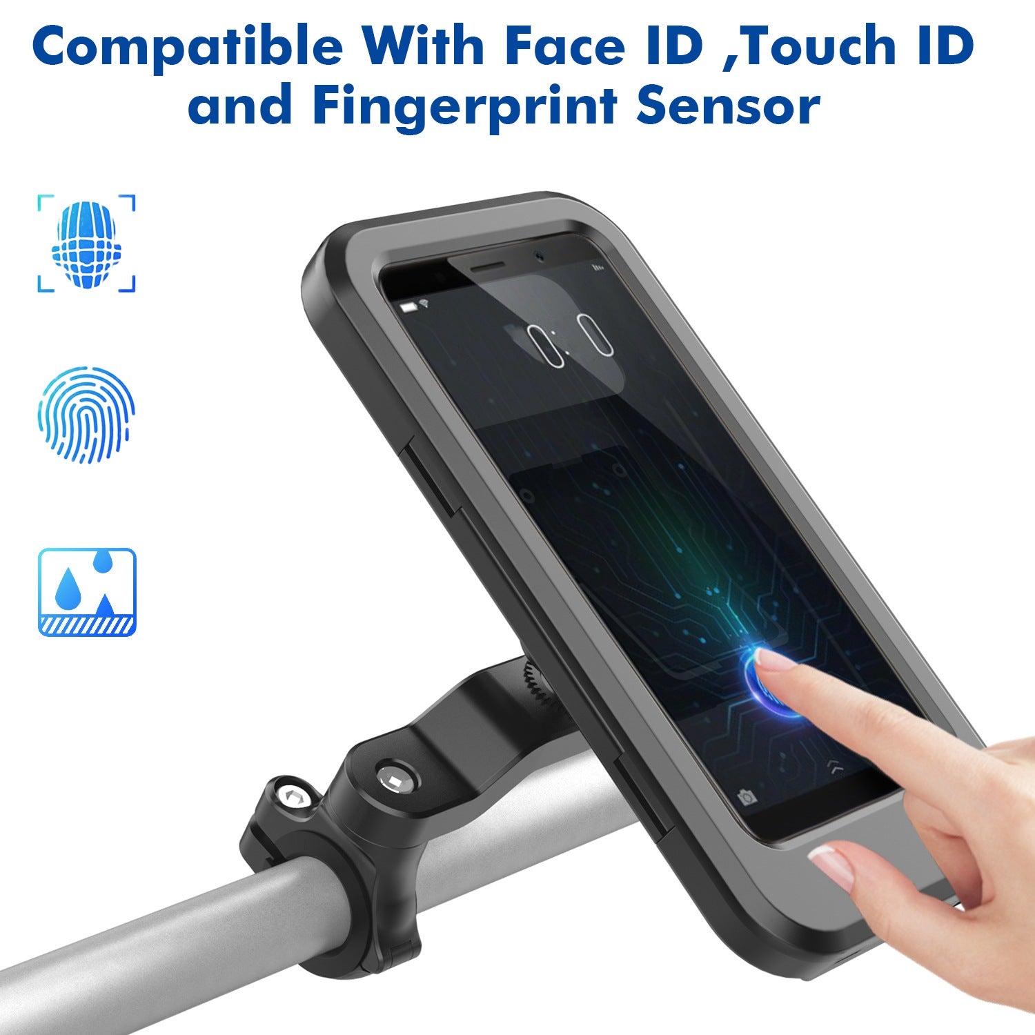 HL-69 Bike Handlebar Cell Phone Holder Mount Waterproof Phone Case Cycling Motorcycle Touch Screen Holder Bracket