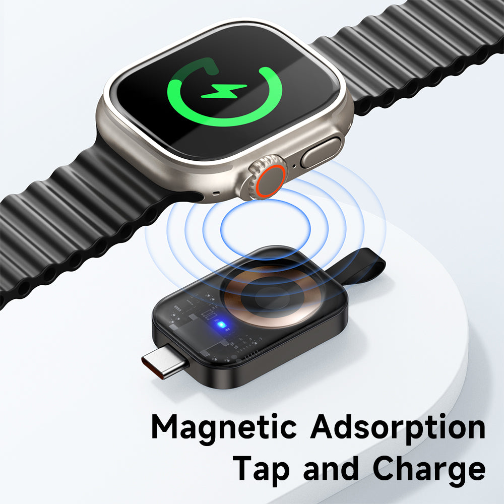 MCDODO CH-2062 Cookie Pro Series Wireless Charger for Apple Watch , USB-C Fast Charging Magnetic Travel Charger