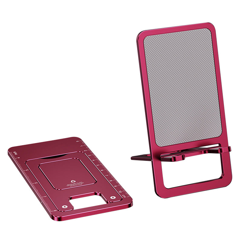 Cell Phone Stand Folding Aluminum Alloy Tablet Holder Bracket Portable Travel Holder - Red