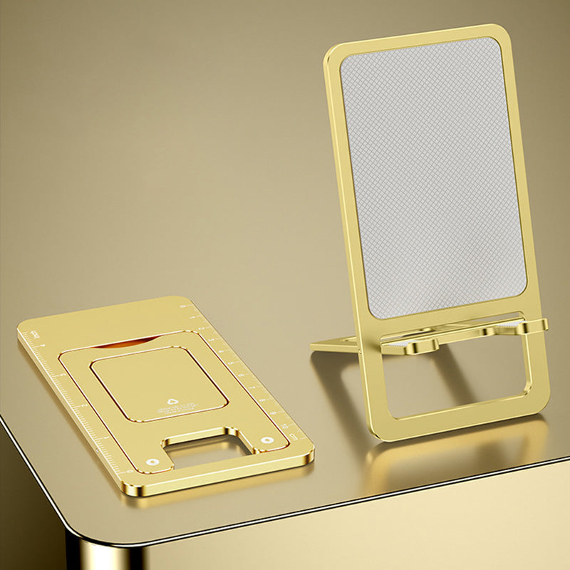 Cell Phone Stand Folding Aluminum Alloy Tablet Holder Bracket Portable Travel Holder - Gold