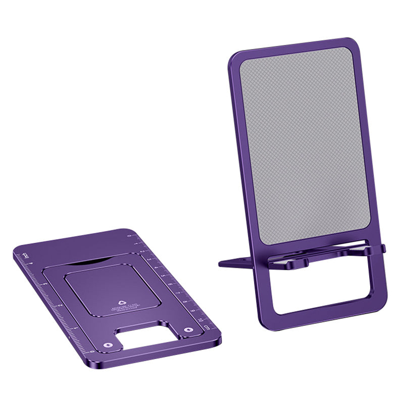 Cell Phone Stand Folding Aluminum Alloy Tablet Holder Bracket Portable Travel Holder - Dark Purple