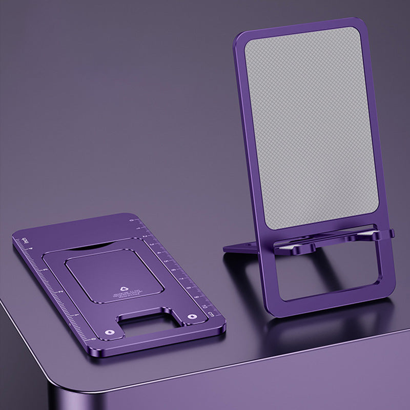 Cell Phone Stand Folding Aluminum Alloy Tablet Holder Bracket Portable Travel Holder - Dark Purple